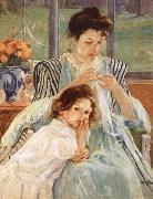 Young Mother Sewing